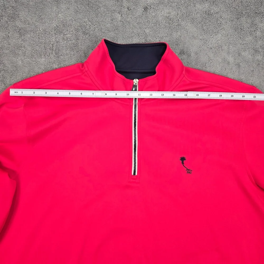 F&G Tech Mens XL Pink 1/4 Zip Performance Pullover Golf Stretch 1911 Logo